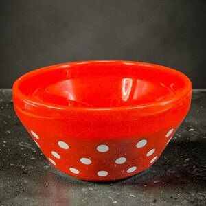 Waechtersbach West Germany Red White Polka Dot Ceramic Dish Bowl Vintage 6inch
